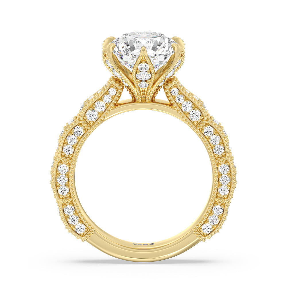 The Central Park Ring with Round Cut Diamond in 14KT Yellow Gold view 2
