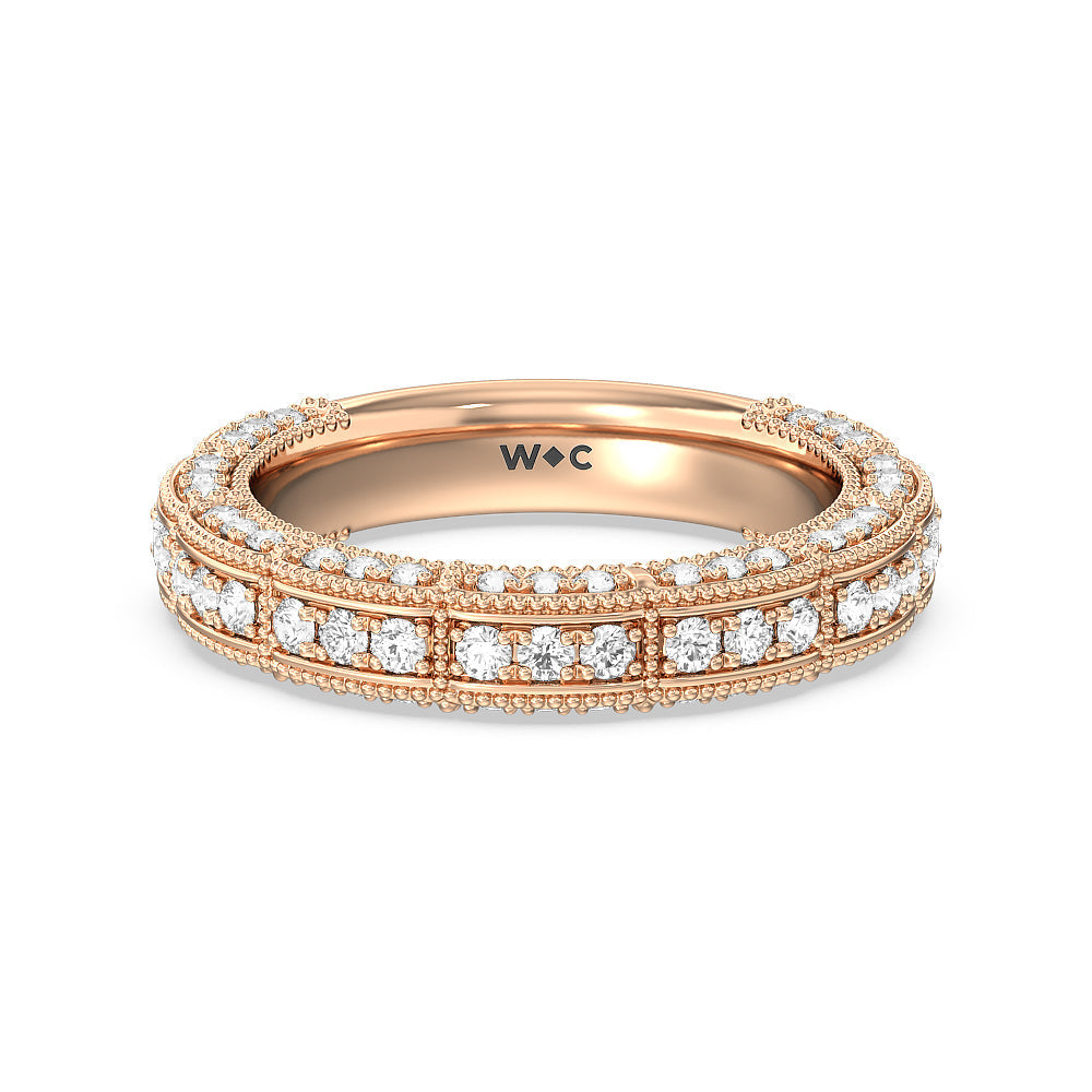 The Central Park Band with 18KT Rose Gold Cut Diamond in 14KT Rose Gold view 1
