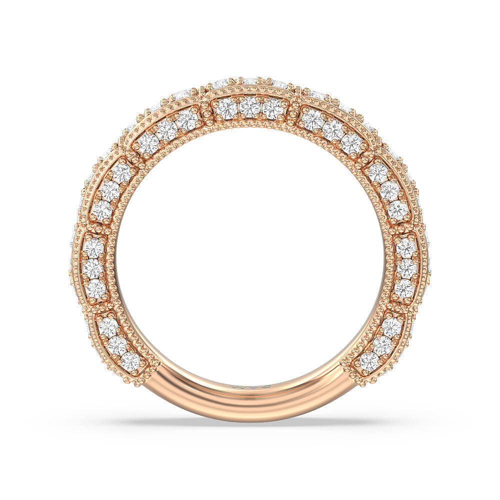 The Central Park Band with 18KT Rose Gold Cut Diamond in 14KT Rose Gold view 2
