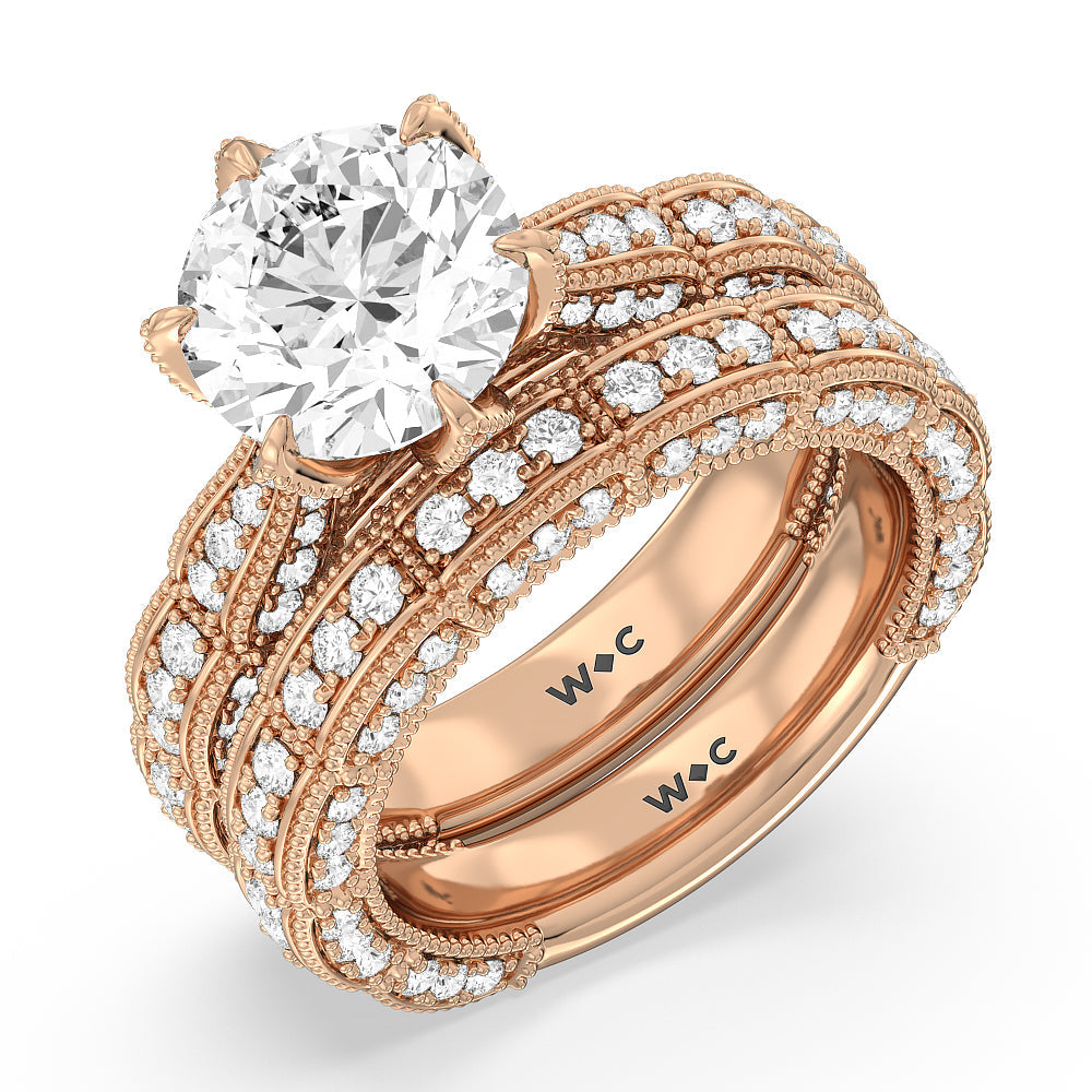 The Central Park Band with 18KT Rose Gold Cut Diamond in 14KT Rose Gold view 3
