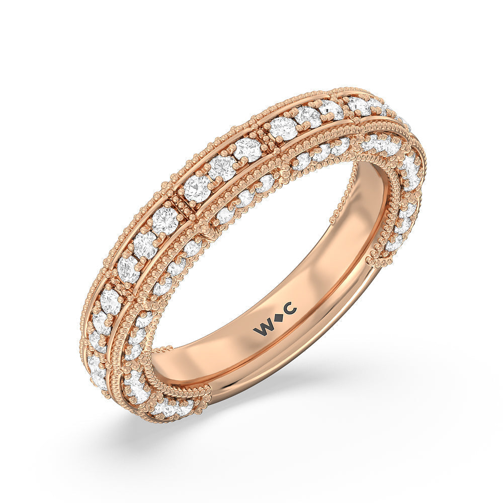 The Central Park Band with 18KT Rose Gold Cut Diamond in 14KT Rose Gold view 4
