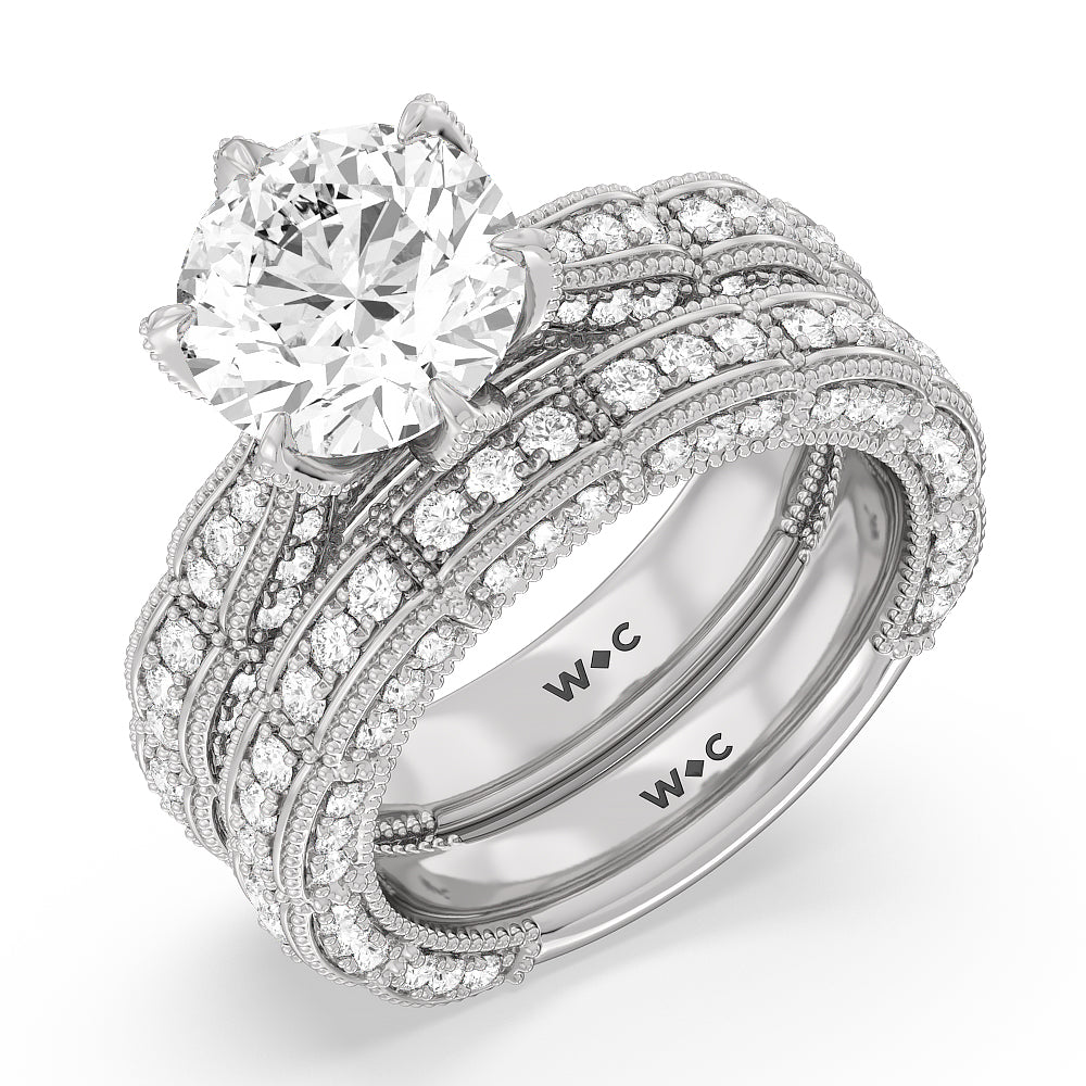 The Central Park Band with 18KT White Gold Cut Diamond in 14KT White Gold view 3
