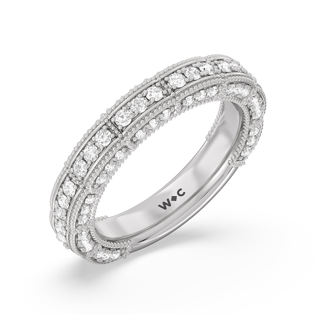 The Central Park Band with 18KT White Gold Cut Diamond in 14KT White Gold view 4
