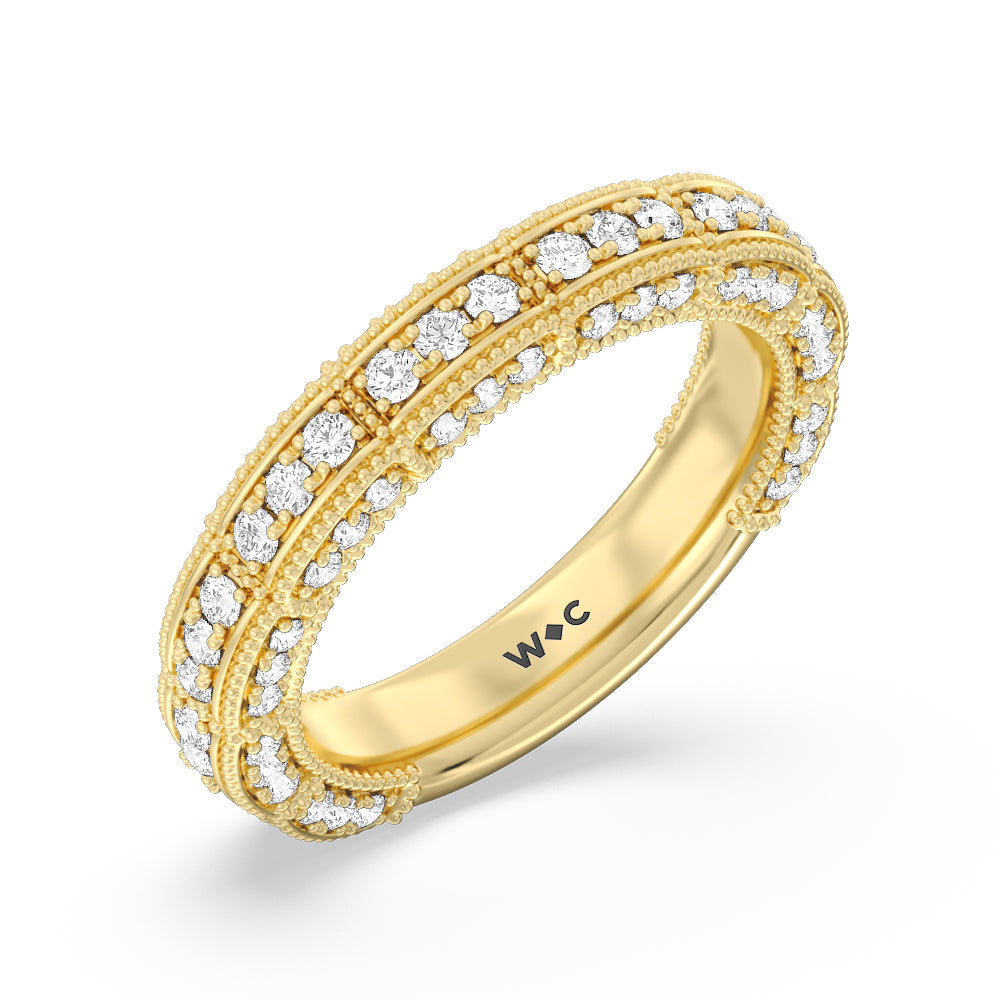 The Central Park Band with 18KT Yellow Gold Cut Diamond in 14KT Yellow Gold view 4

