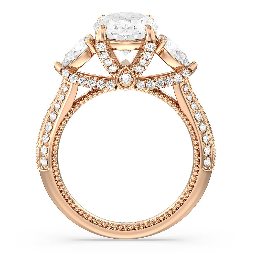 Oval Cut The Houston Ring with Lab Grown Diamond in 14KT Rose Gold view 2
