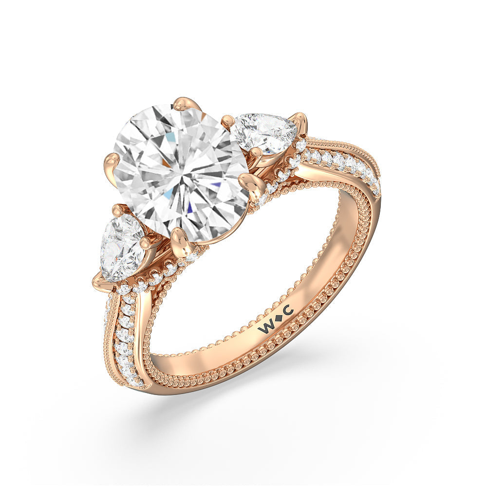 Oval Cut The Houston Ring with Lab Grown Diamond in 14KT Rose Gold view 3
