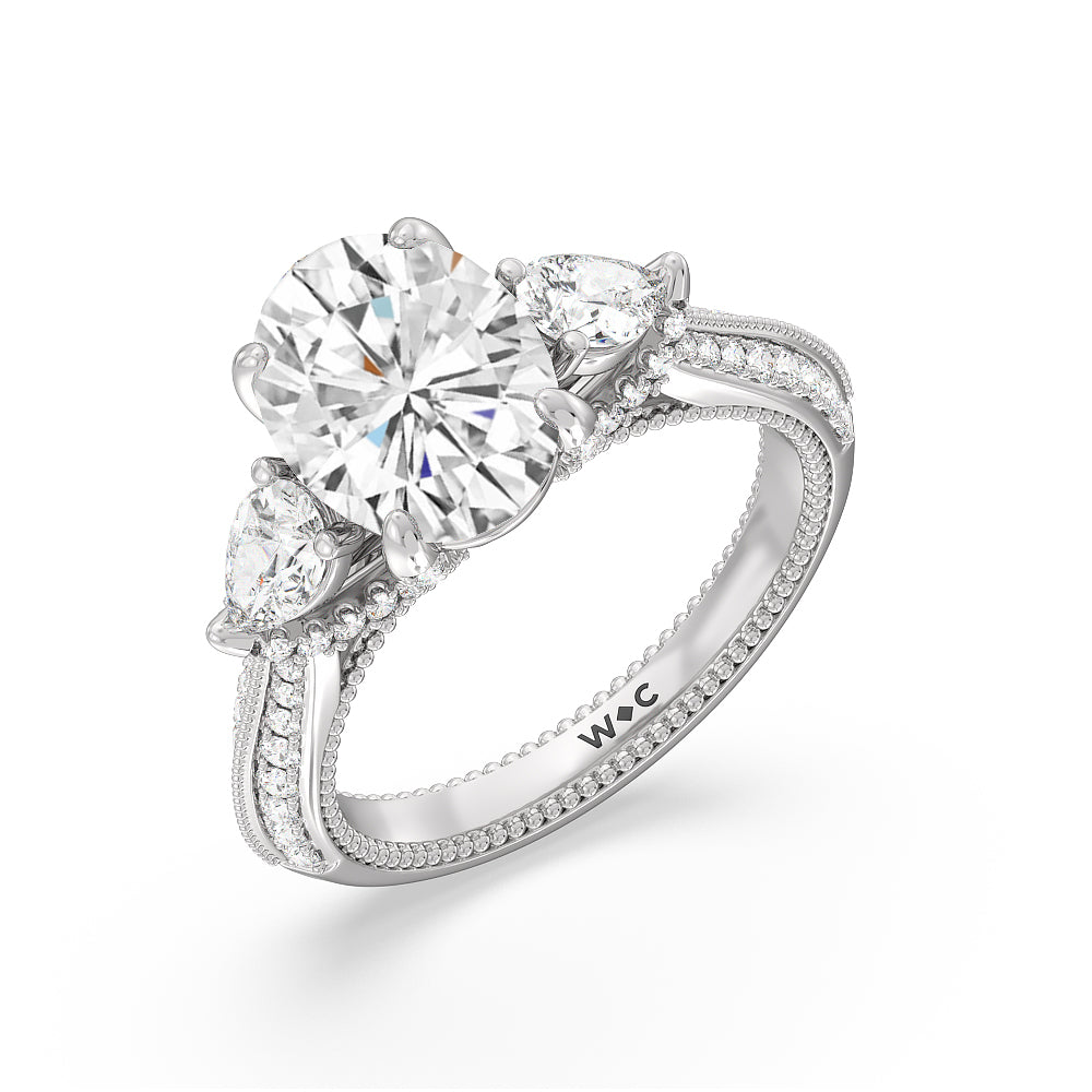 Oval Cut The Houston Ring with Lab Grown Diamond in 14KT Platinum view 3
