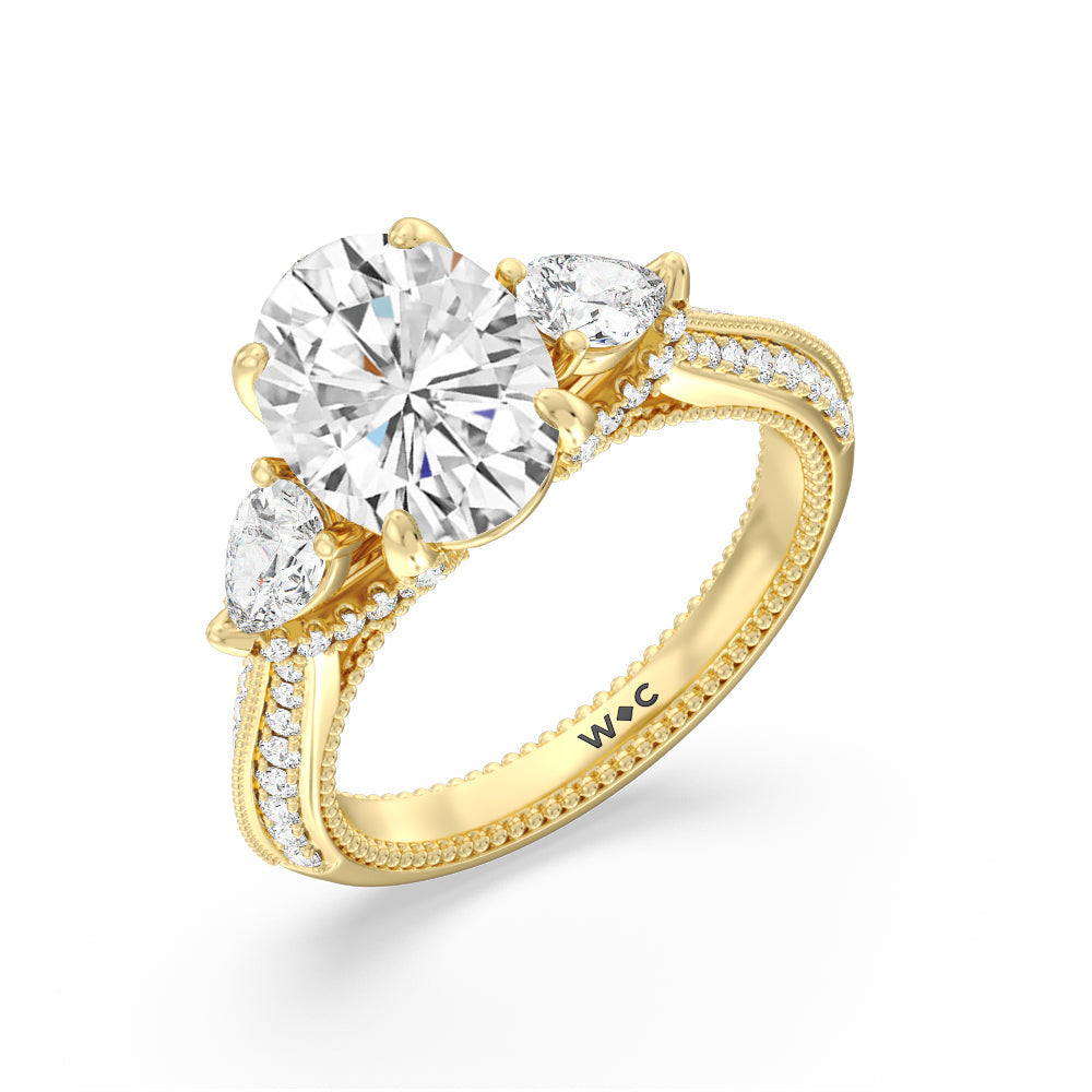 Oval Cut The Houston Ring with Lab Grown Diamond in 14KT Yellow Gold view 3
