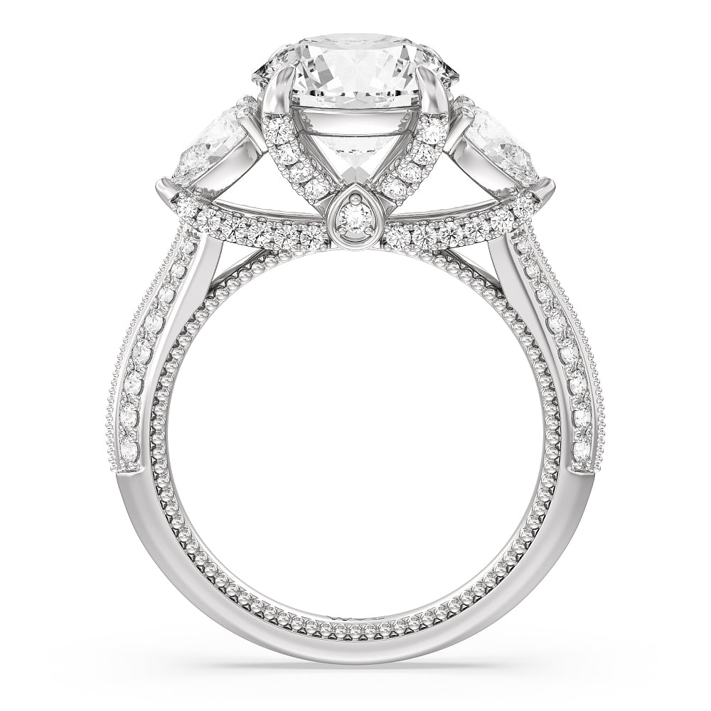 Round Cut The Houston Ring with Lab Grown Diamond in 14KT Platinum view 2
