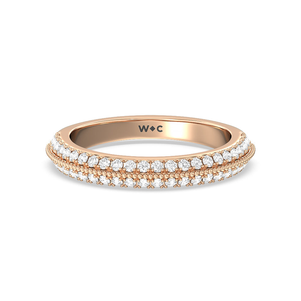 The Houston Band with 18KT Rose Gold Cut Diamond in 14KT Rose Gold view 1
