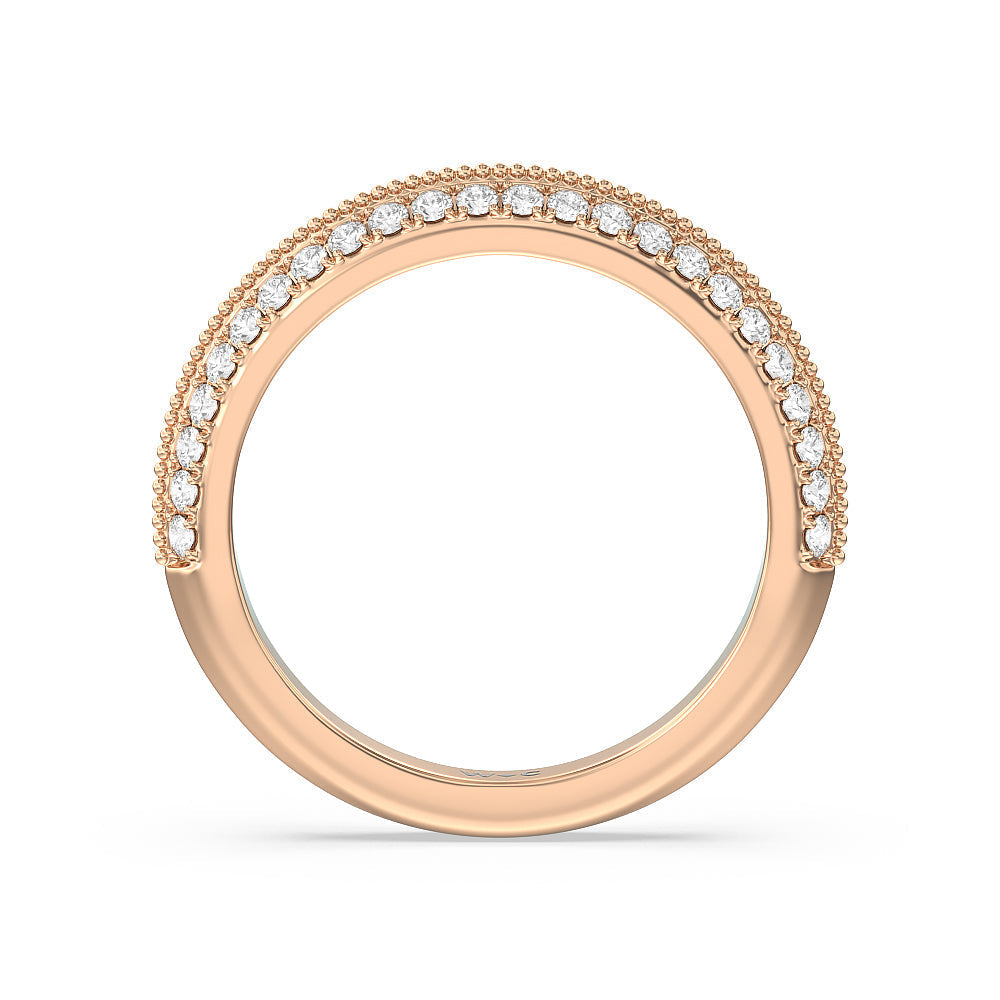 The Houston Band with 18KT Rose Gold Cut Diamond in 14KT Rose Gold view 2
