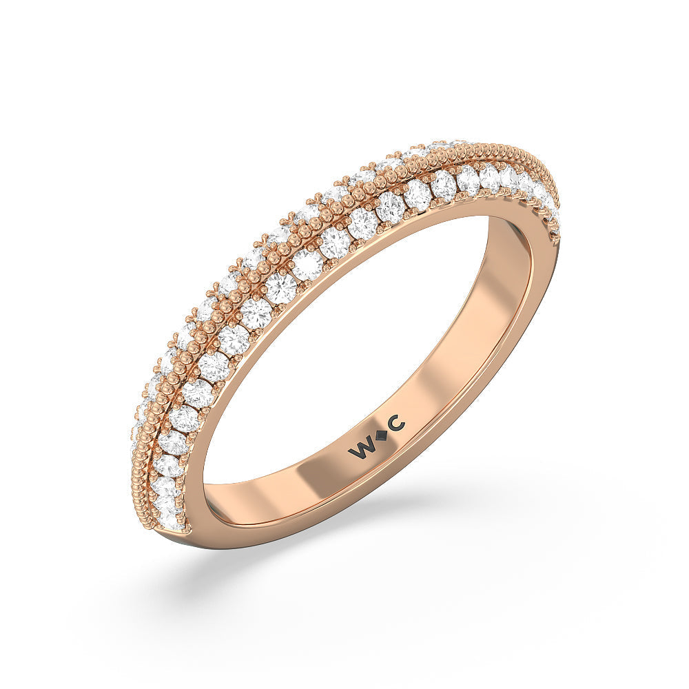 The Houston Band with 18KT Rose Gold Cut Diamond in 14KT Rose Gold view 4
