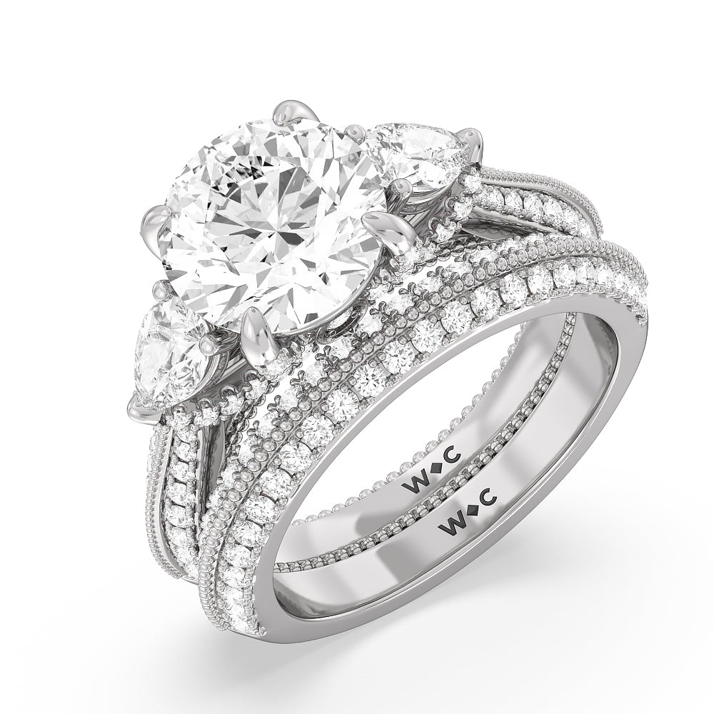 The Houston Band with 18KT White Gold Cut Diamond in 14KT White Gold view 3
