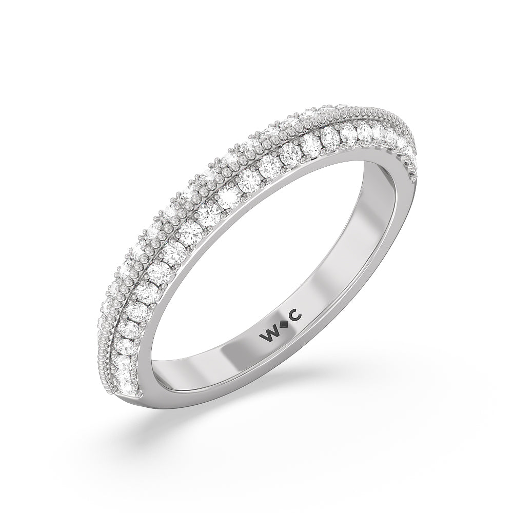 The Houston Band with 18KT White Gold Cut Diamond in 14KT White Gold view 4

