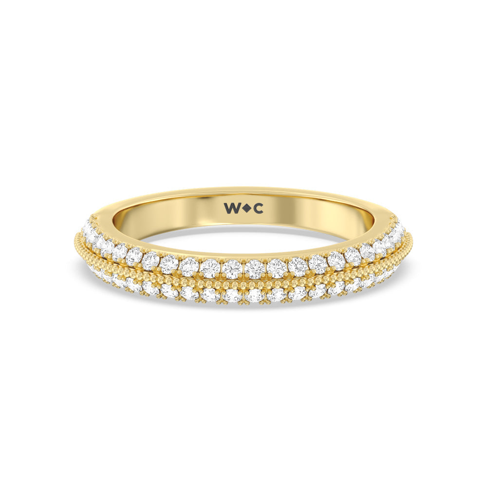The Houston Band with 18KT Yellow Gold Cut Diamond in 14KT Yellow Gold view 1
