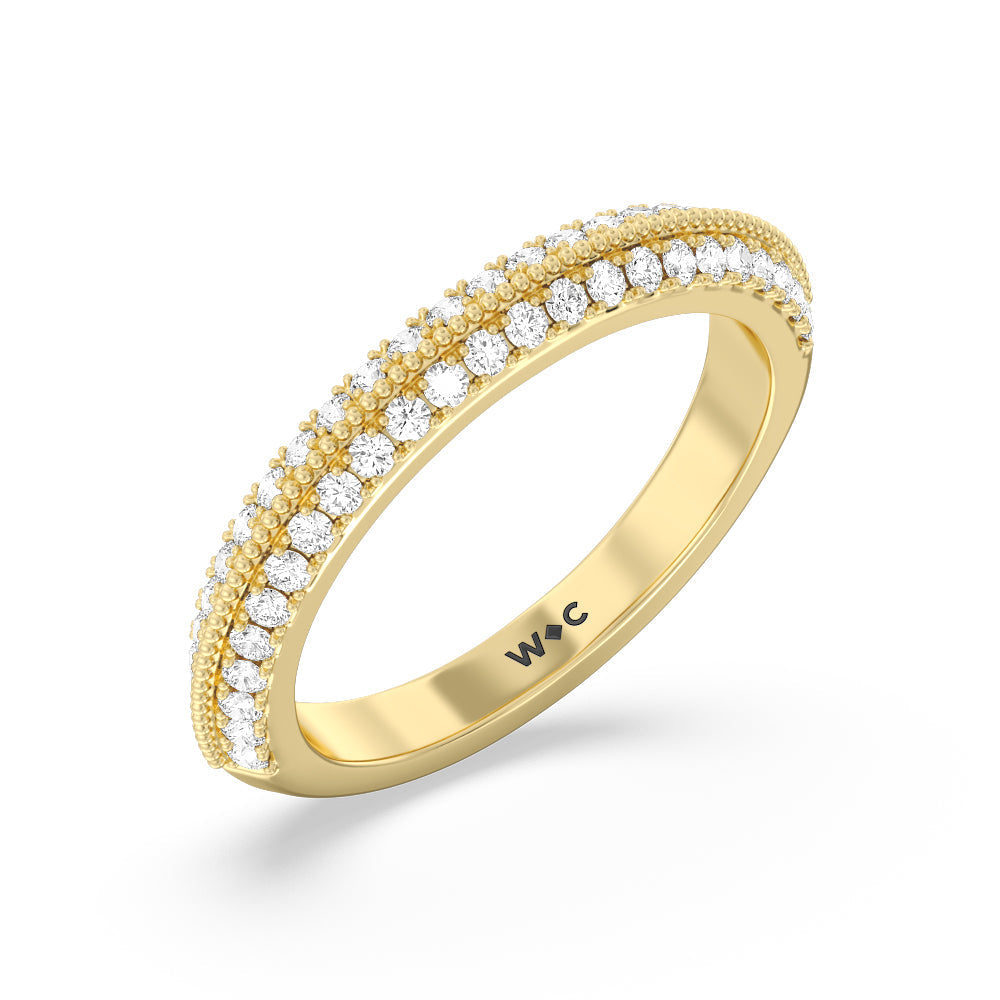The Houston Band with 18KT Yellow Gold Cut Diamond in 14KT Yellow Gold view 4
