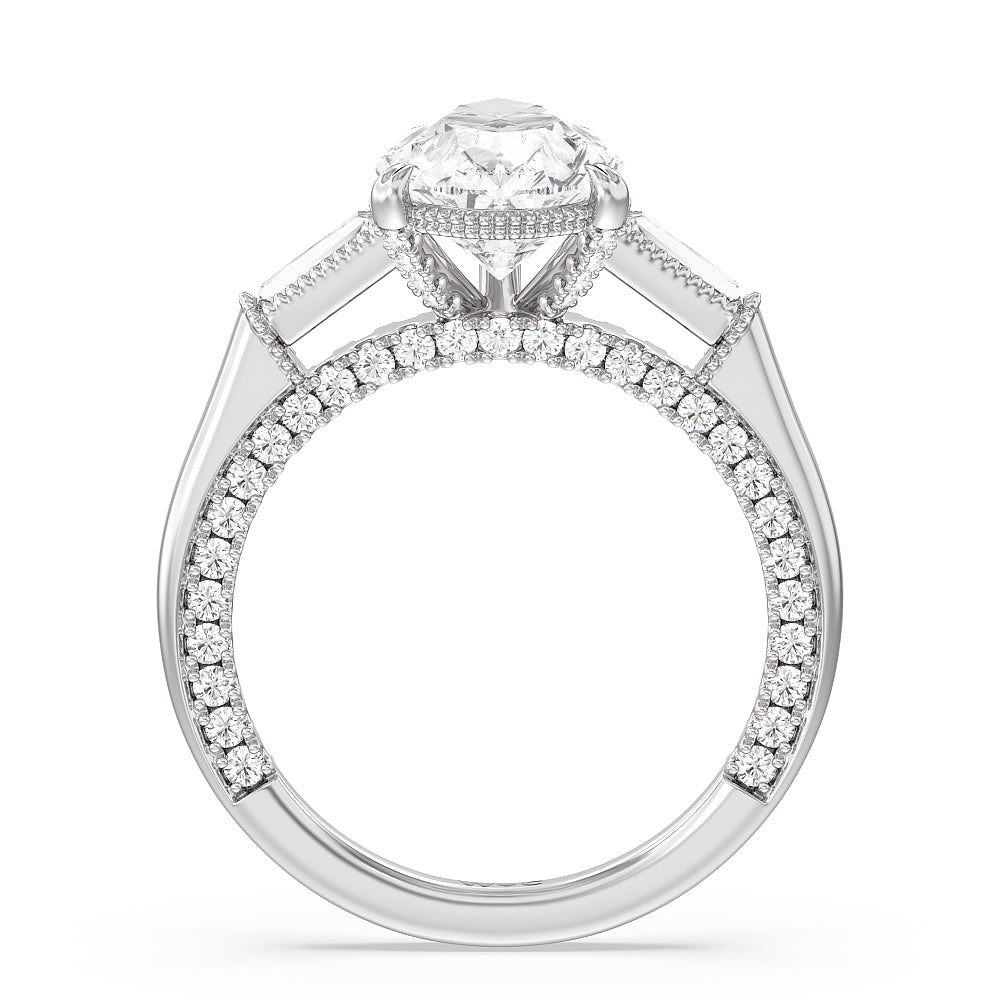 The Bryant Park Ring with Pear Cut Diamond in 14KT Platinum view 2
