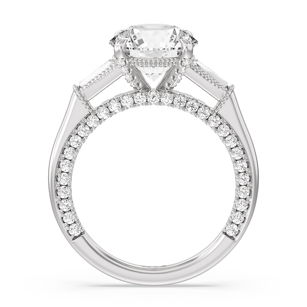 The Bryant Park Ring with Round Cut Diamond in 14KT Platinum view 2
