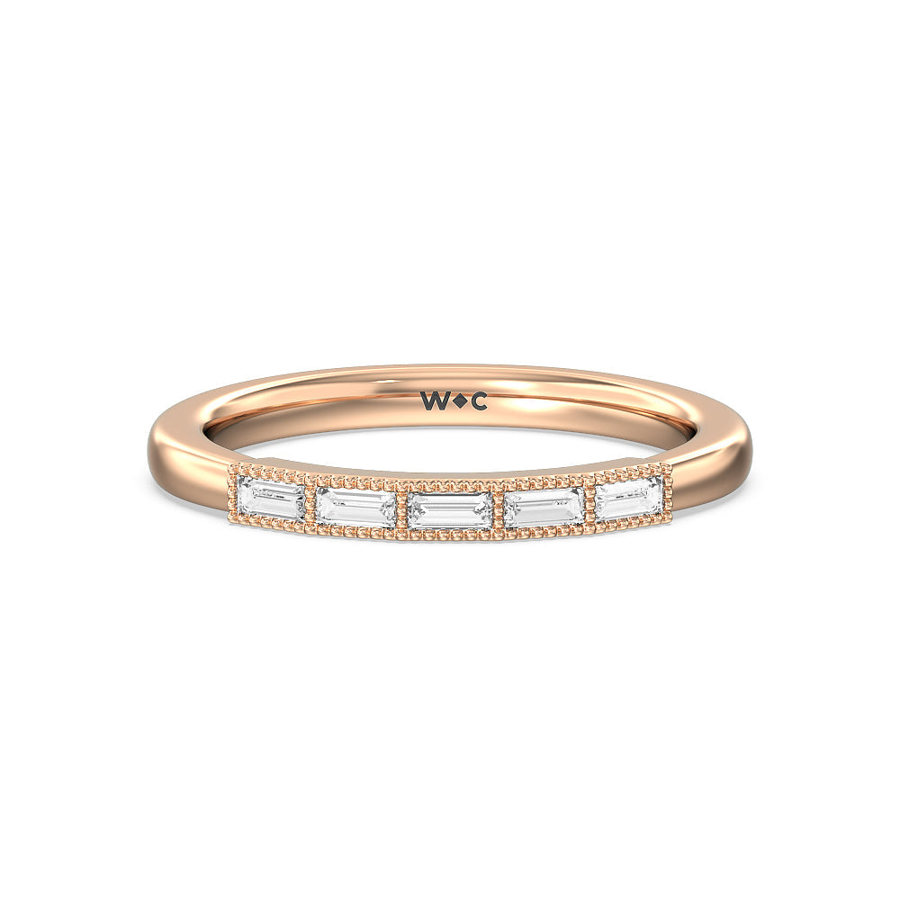The Bryant Park Diamond Band with 18KT Rose Gold Cut Diamond in 14KT Rose Gold view 1
