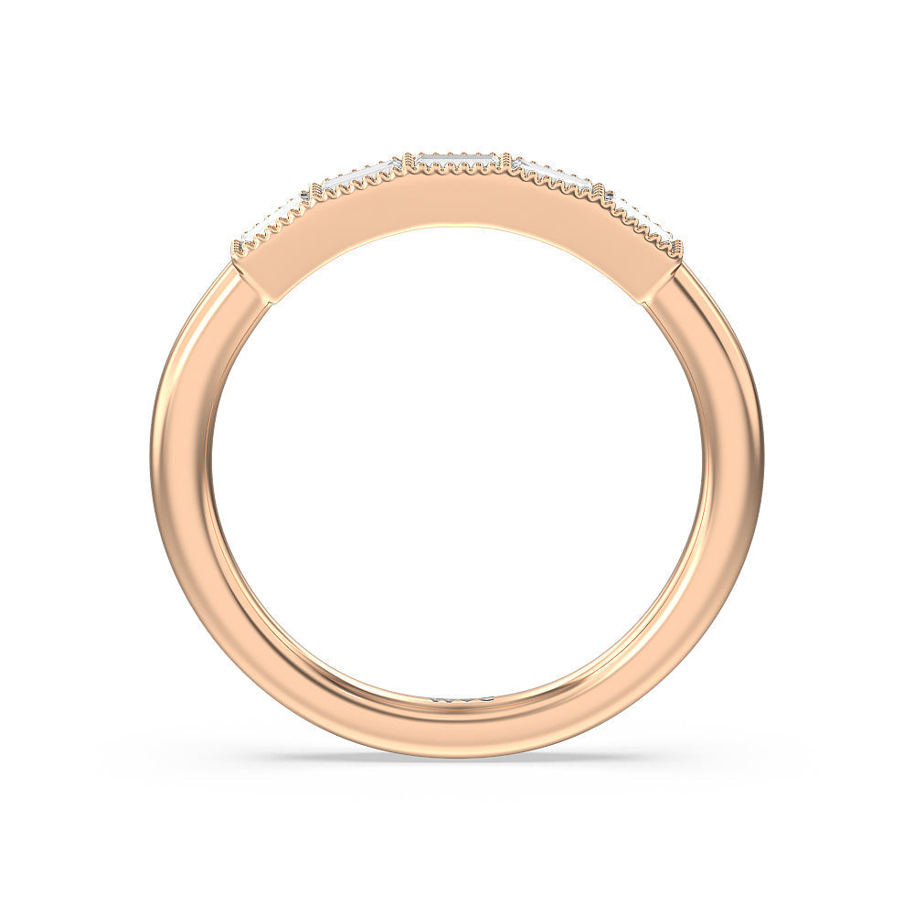 The Bryant Park Diamond Band with 18KT Rose Gold Cut Diamond in 14KT Rose Gold view 2
