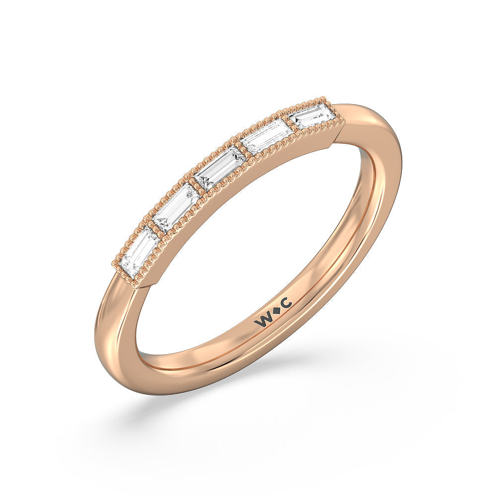 The Bryant Park Diamond Band with 18KT Rose Gold Cut Diamond in 14KT Rose Gold view 3
