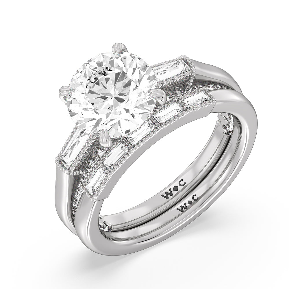 The Bryant Park Diamond Band with 18KT White Gold Cut Diamond in 14KT White Gold view 4
