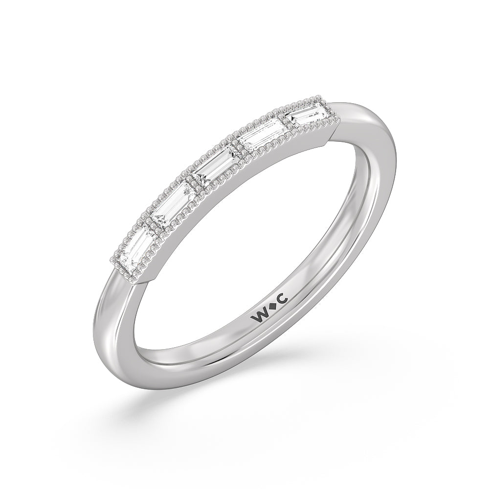 The Bryant Park Diamond Band with 18KT White Gold Cut Diamond in 14KT White Gold view 3
