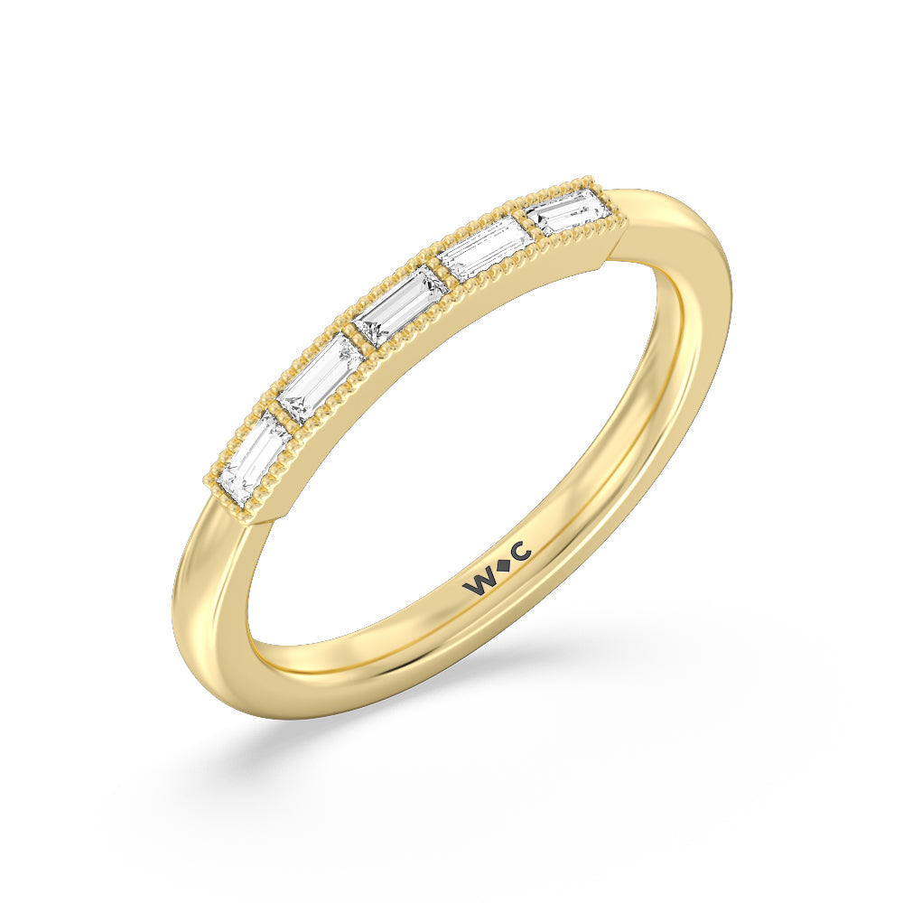 The Bryant Park Diamond Band with 18KT Yellow Gold Cut Diamond in 14KT Yellow Gold view 3
