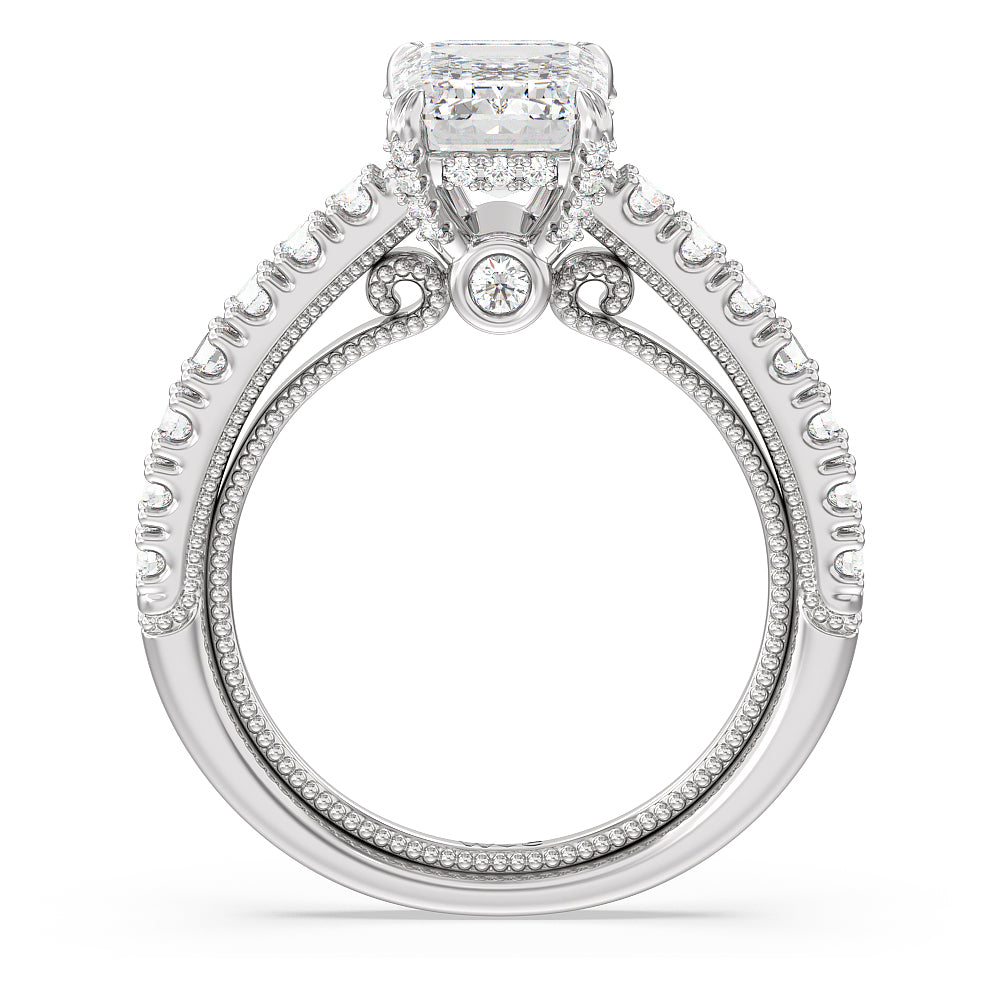 Emerald Cut The Liberty Ring with Lab Grown Diamond in 14KT Platinum view 2
