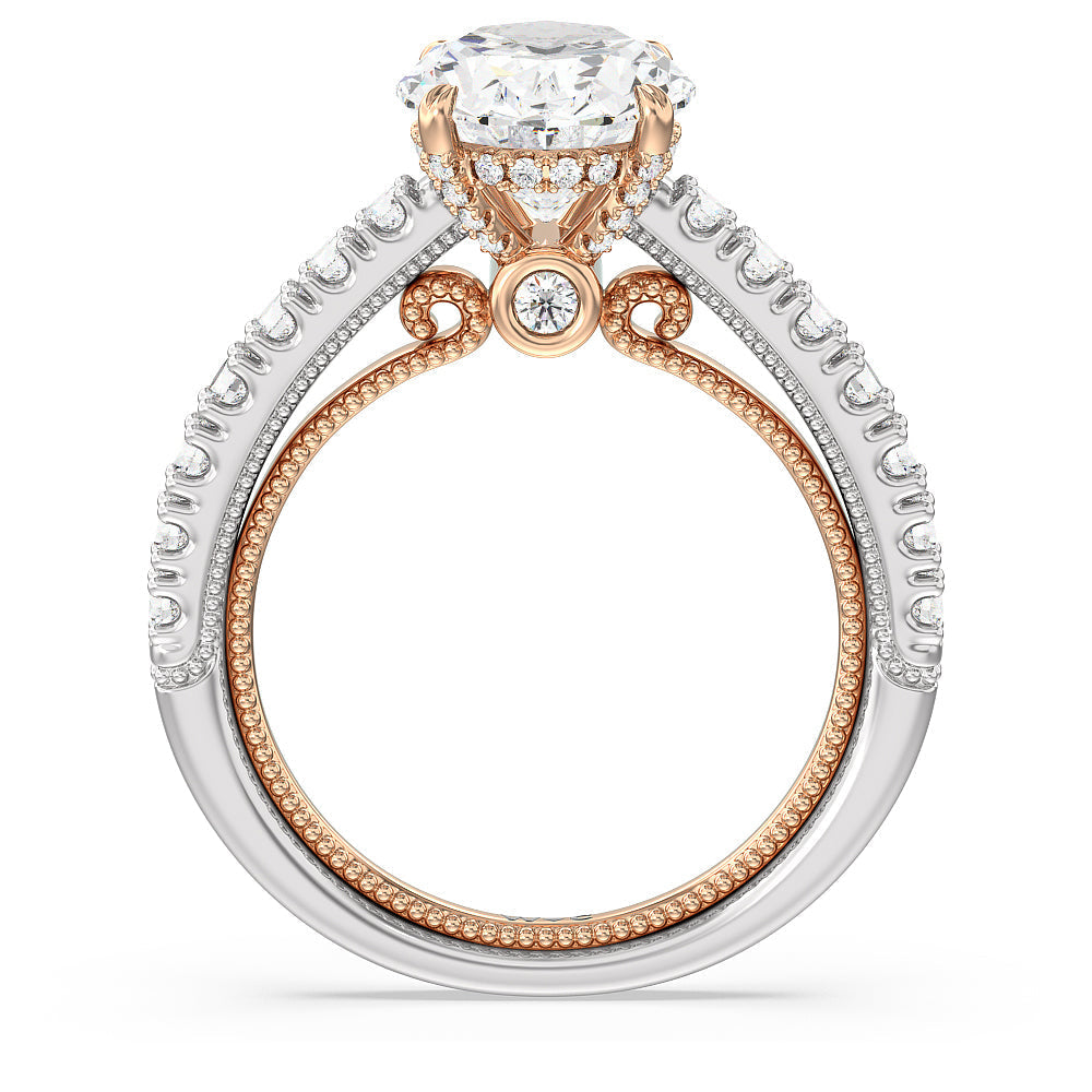 Oval Cut The Liberty Ring with Lab Grown Diamond in 14KT White & Rose Gold view 2
