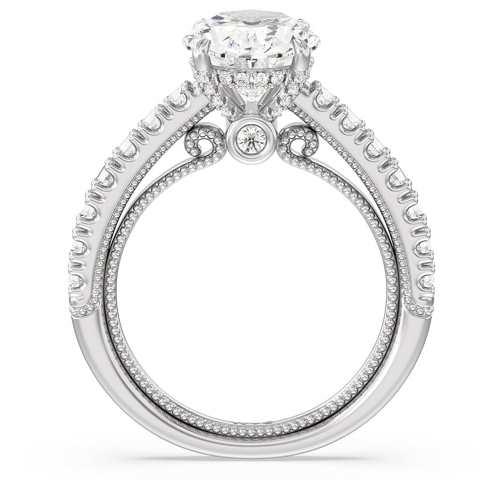 Oval Cut The Liberty Ring with Lab Grown Diamond in 14KT Platinum view 2
