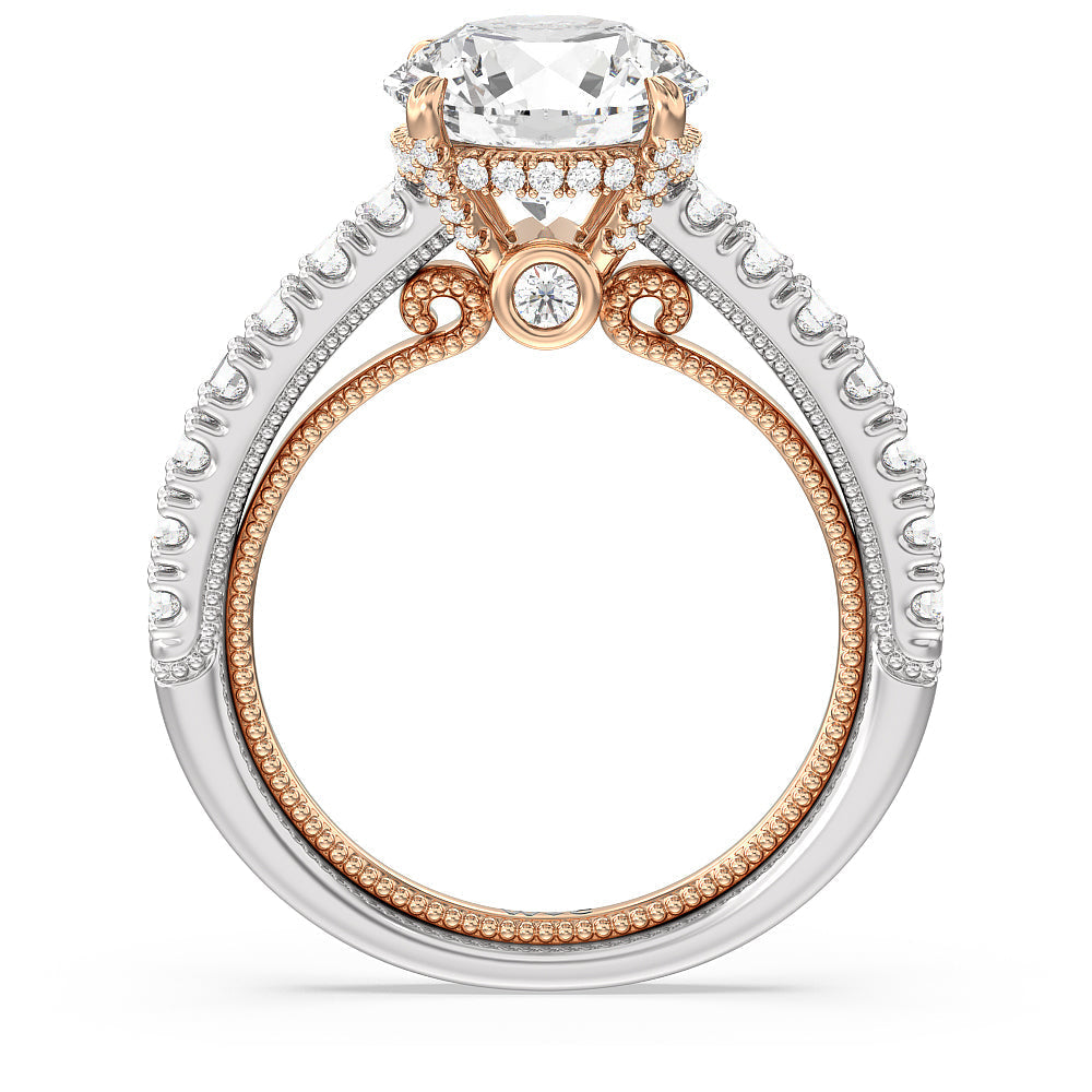 Round Cut The Liberty Ring with Lab Grown Diamond in 14KT White & Rose Gold view 2
