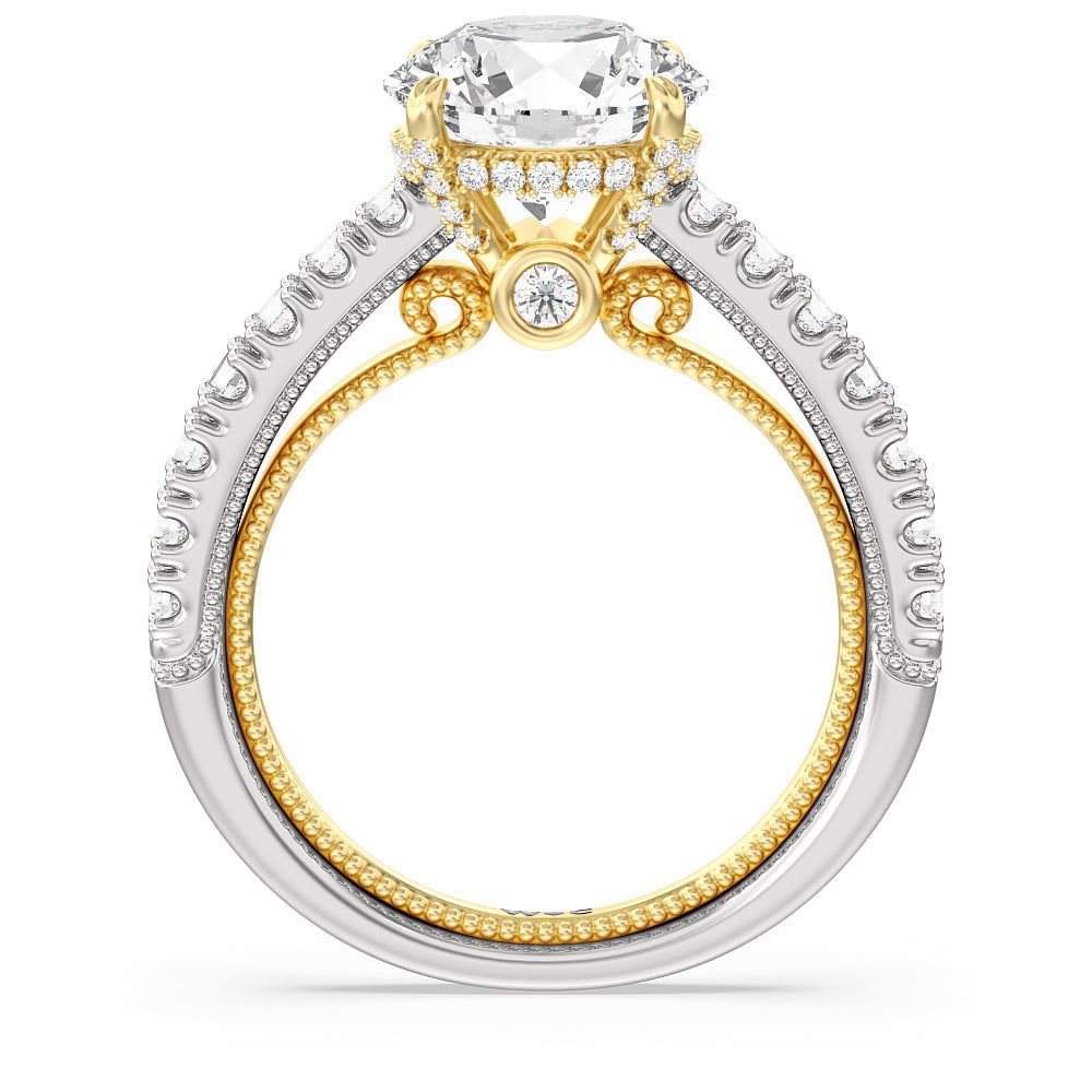 Round Cut The Liberty Ring with Lab Grown Diamond in 14KT White & Yellow Gold view 2
