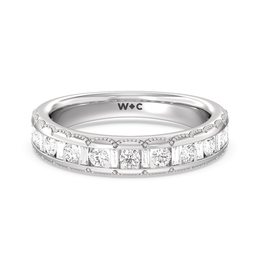 The Morgan Band with 18KT White Gold Cut Diamond in 14KT White Gold view 1
