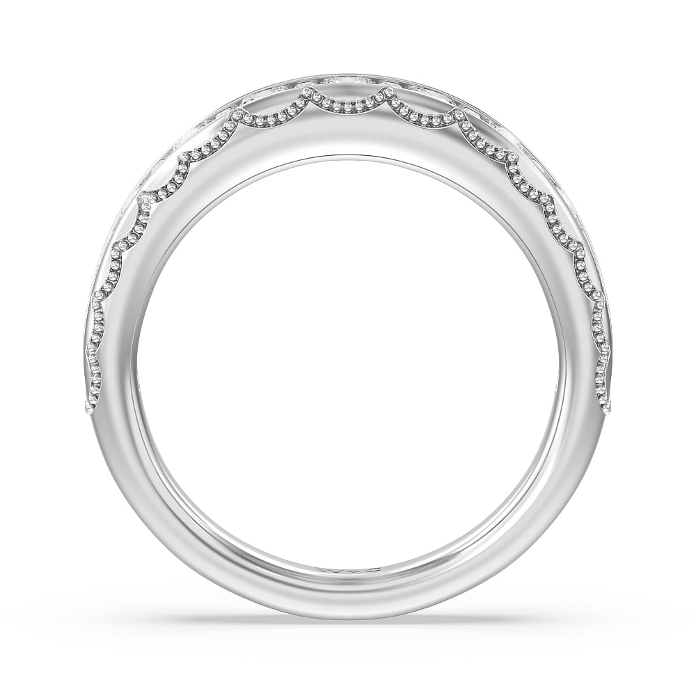 The Morgan Band with 18KT White Gold Cut Diamond in 14KT White Gold view 2
