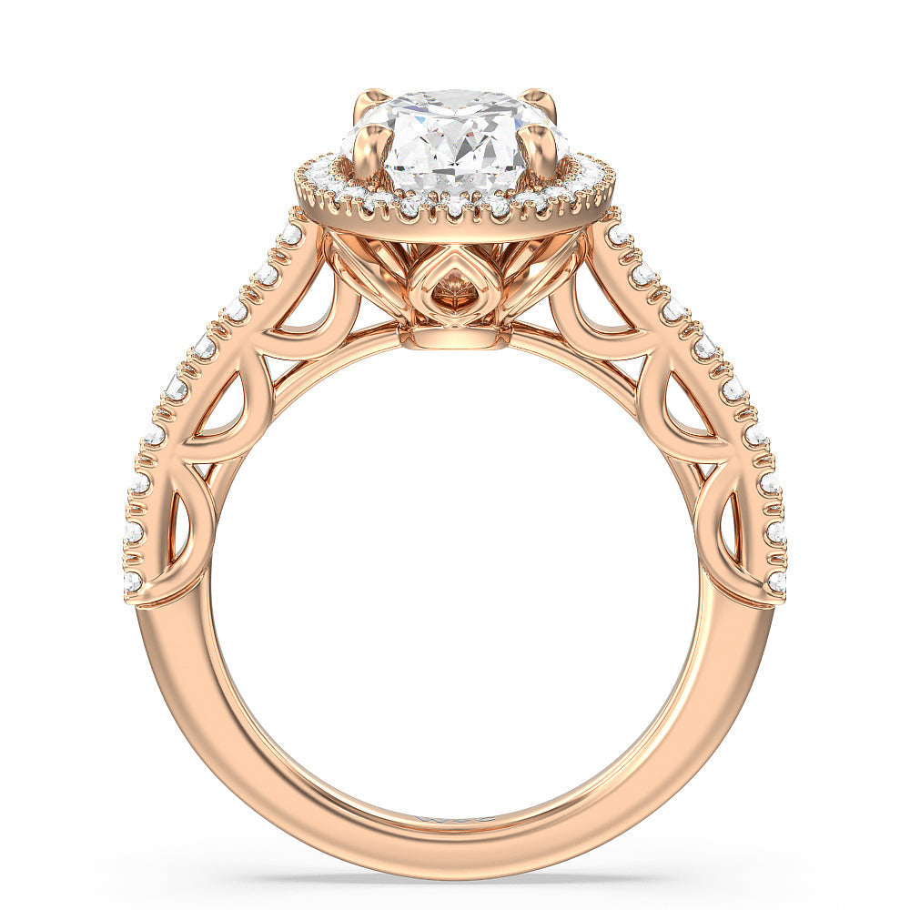 Oval Cut The Dakota Ring with Lab Grown Diamond in 14KT Rose Gold view 2
