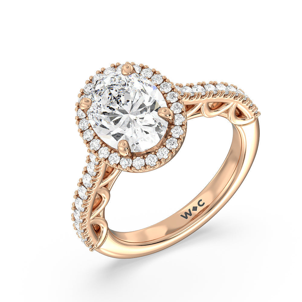 Oval Cut The Dakota Ring with Lab Grown Diamond in 14KT Rose Gold view 3
