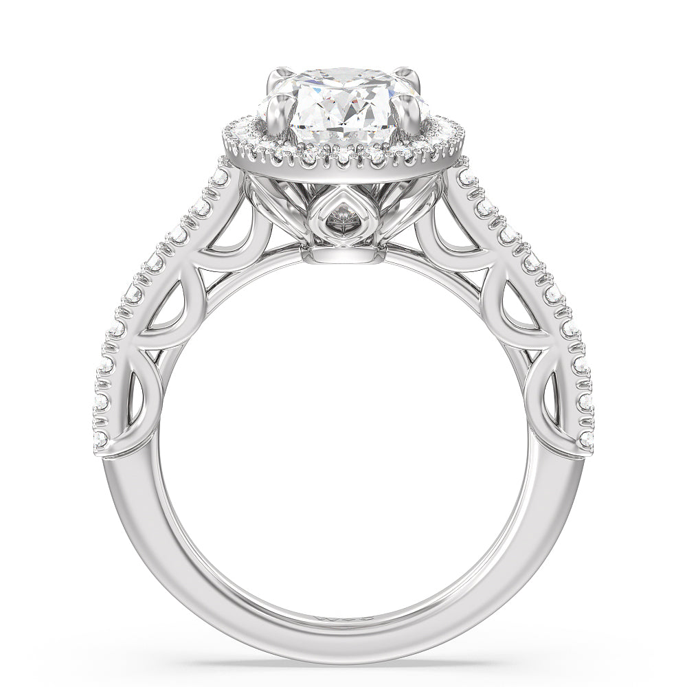 Oval Cut The Dakota Ring with Lab Grown Diamond in 14KT Platinum view 2
