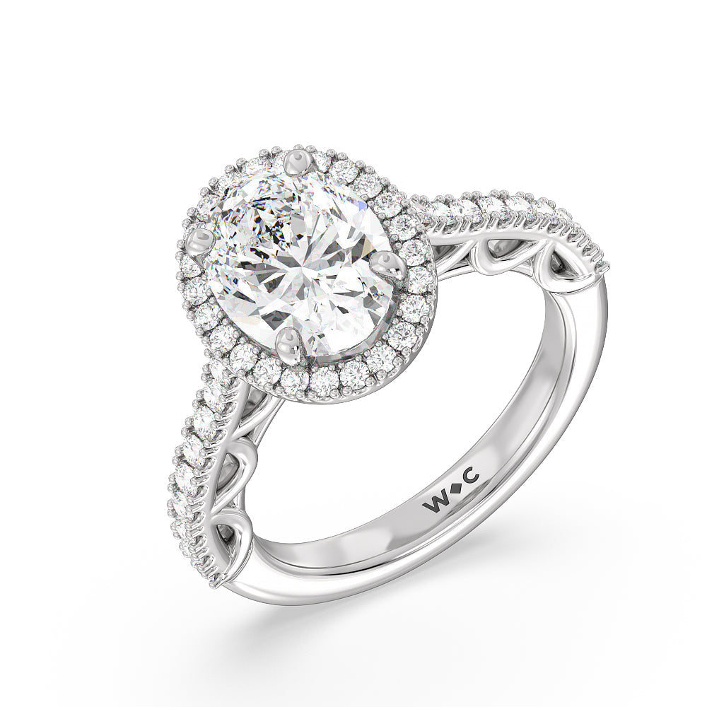 Oval Cut The Dakota Ring with Lab Grown Diamond in 14KT Platinum view 3
