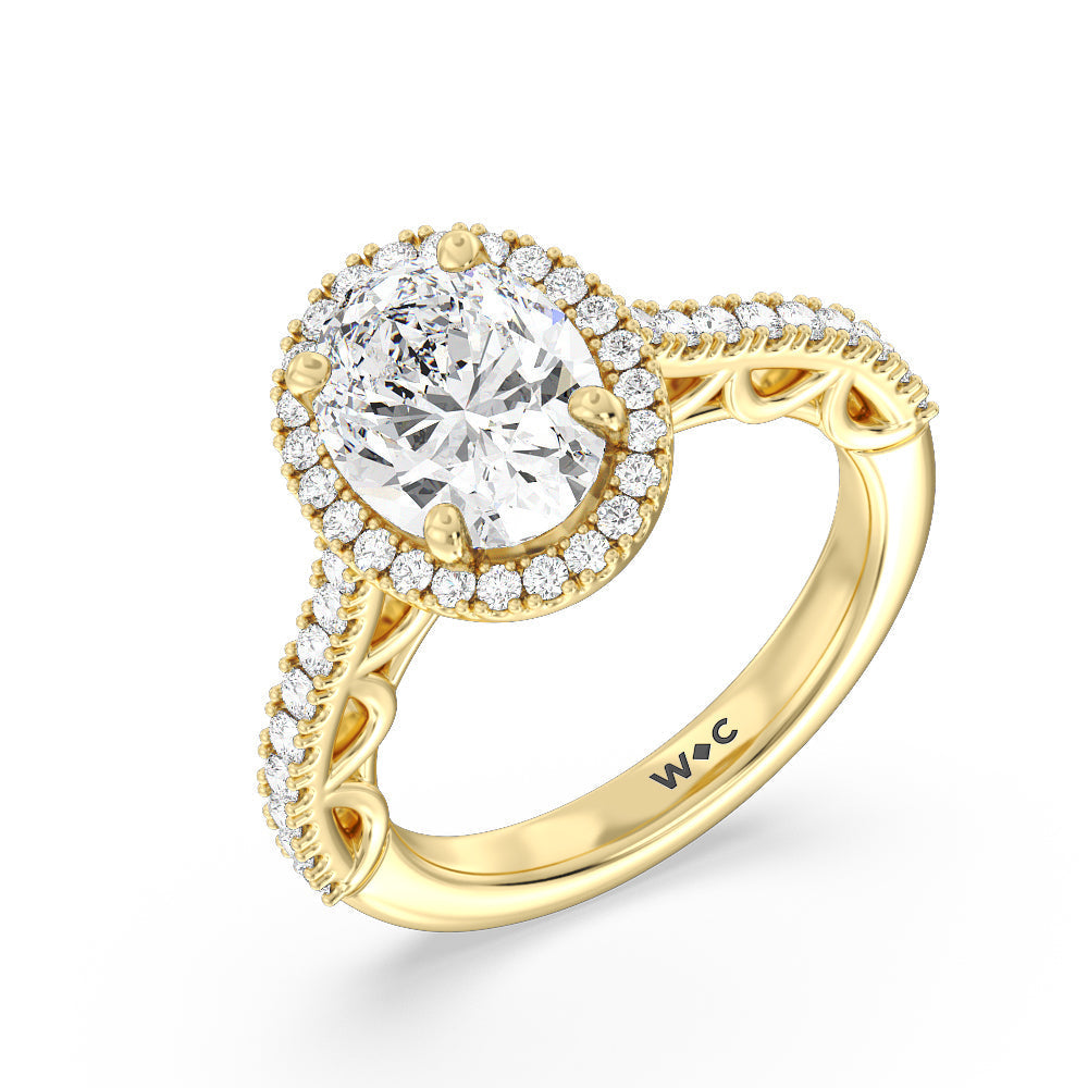 Oval Cut The Dakota Ring with Lab Grown Diamond in 14KT Yellow Gold view 3

