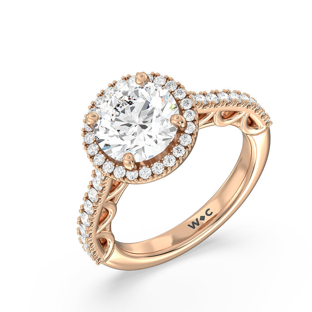 Round Cut The Dakota Ring with Lab Grown Diamond in 14KT Rose Gold view 3

