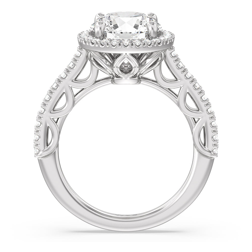 Round Cut The Dakota Ring with Lab Grown Diamond in 14KT Platinum view 2

