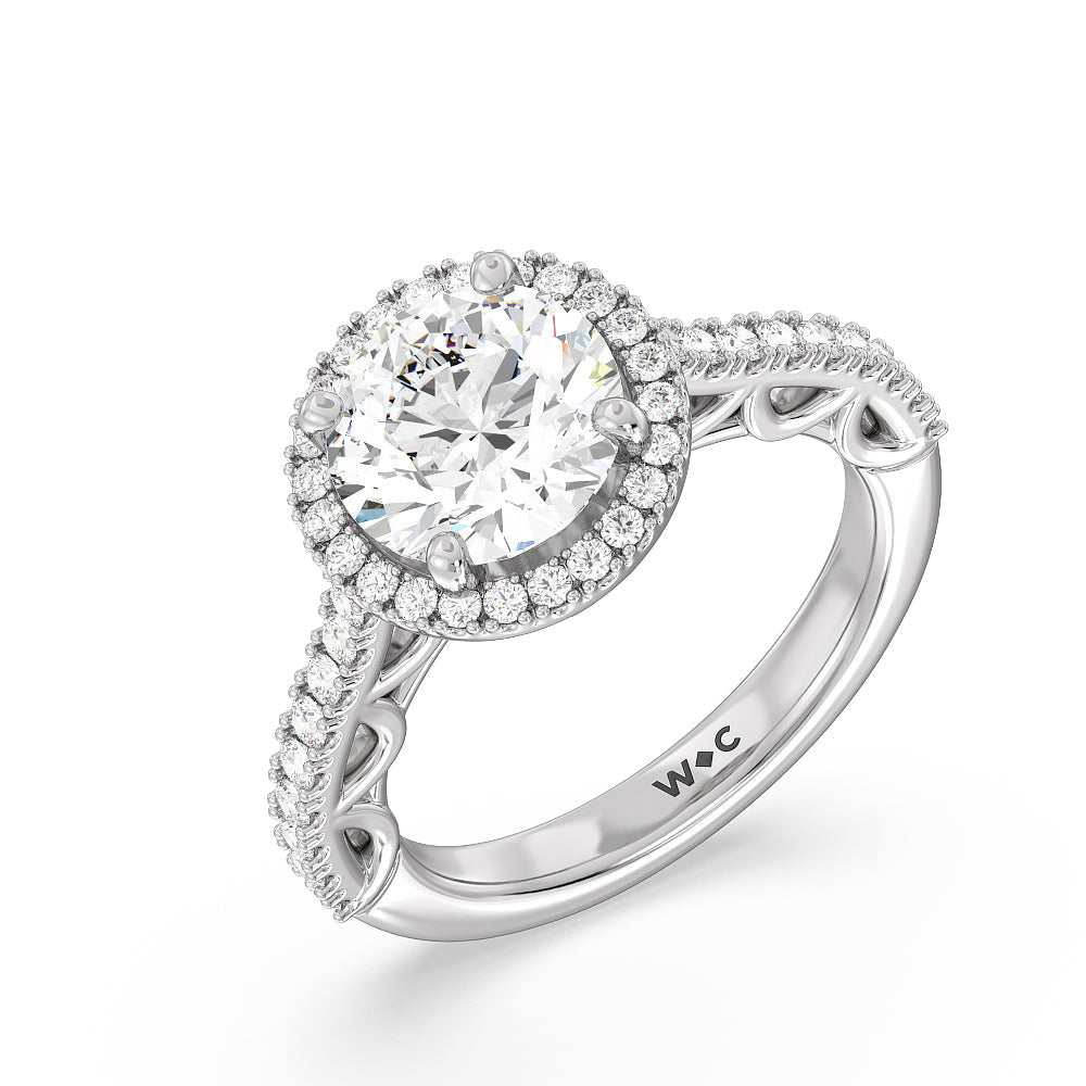 Round Cut The Dakota Ring with Lab Grown Diamond in 14KT Platinum view 3
