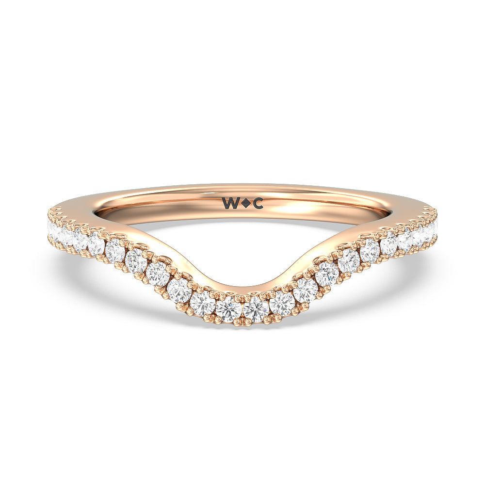 The Dakota Band with 18KT Rose Gold Cut Diamond in 14KT Rose Gold view 1
