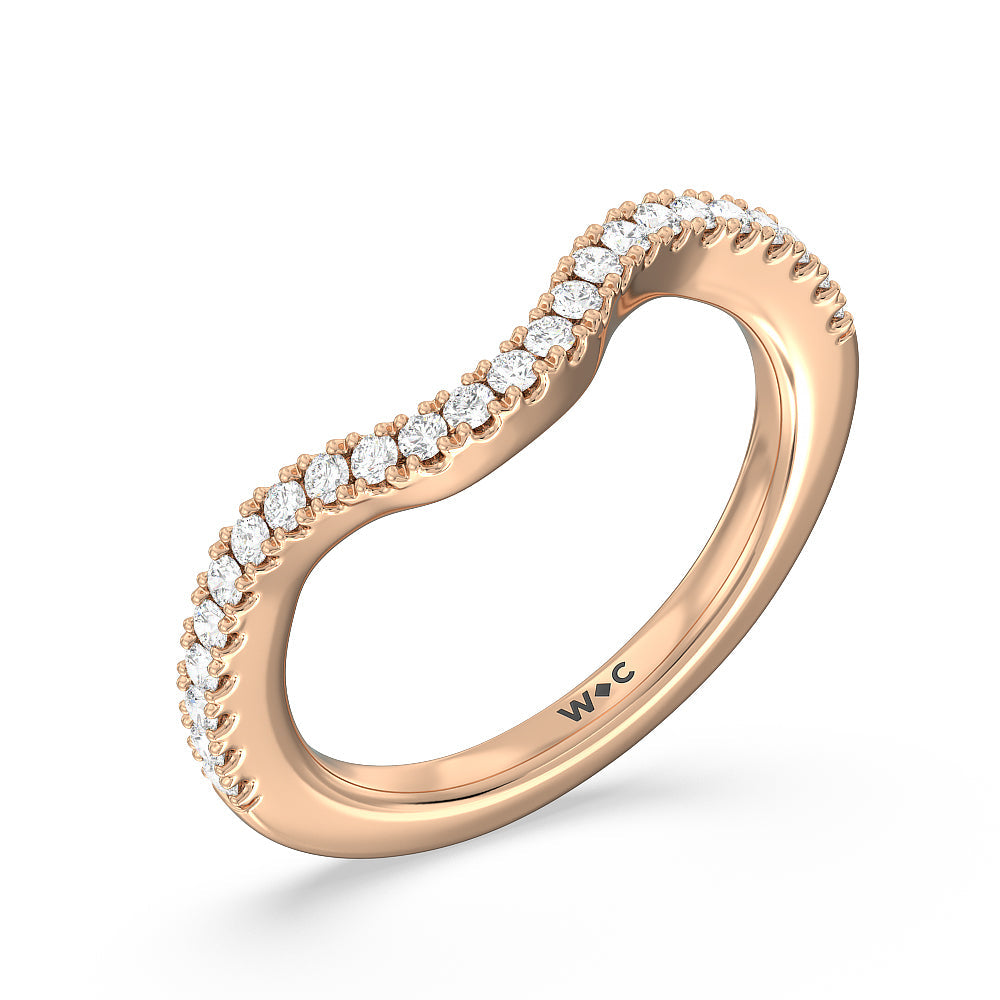 The Dakota Band with 18KT Rose Gold Cut Diamond in 14KT Rose Gold view 4
