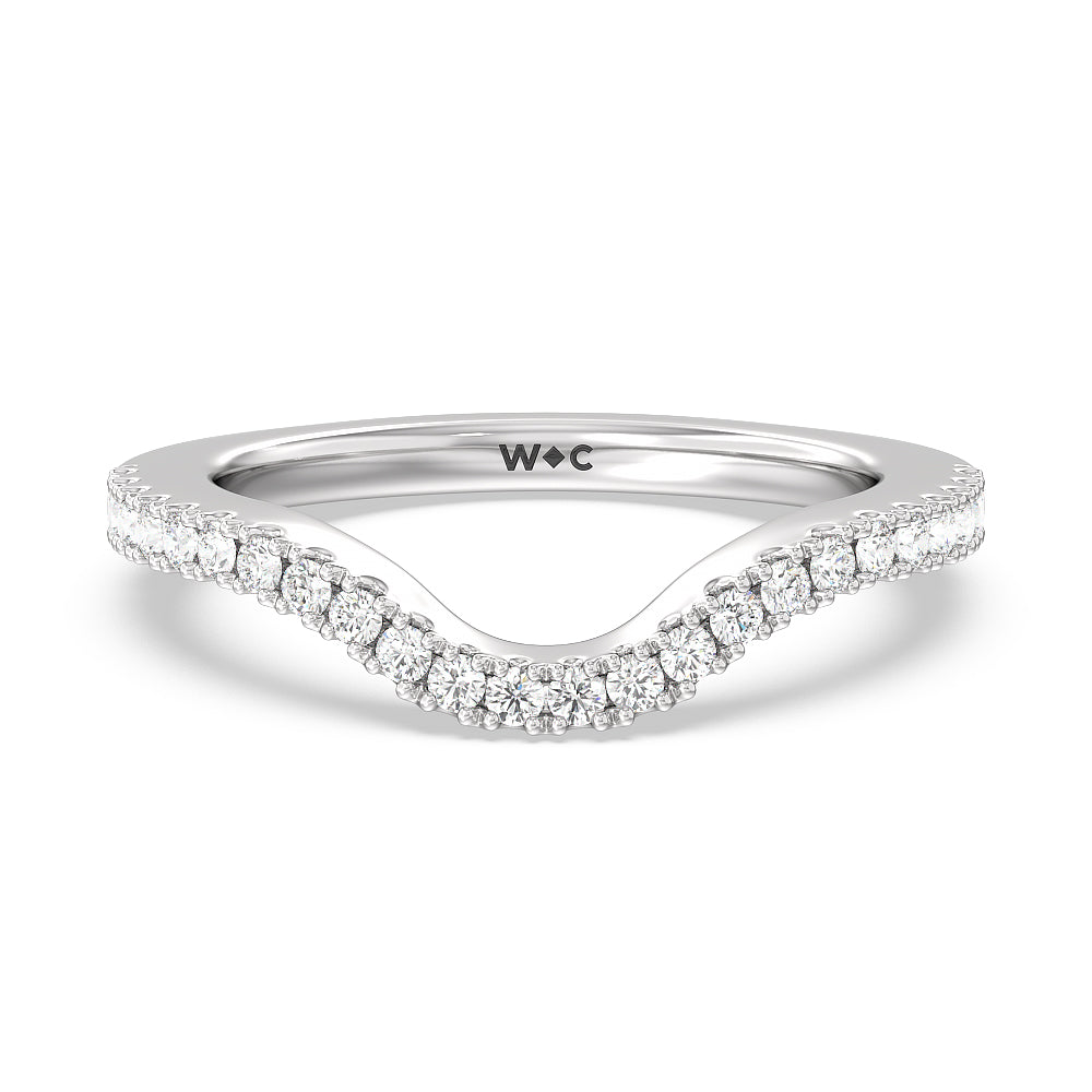 The Dakota Band with 18KT White Gold Cut Diamond in 14KT White Gold view 1
