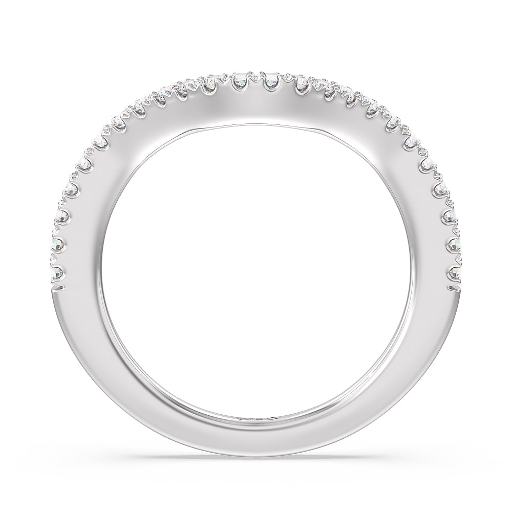 The Dakota Band with 18KT White Gold Cut Diamond in 14KT White Gold view 2
