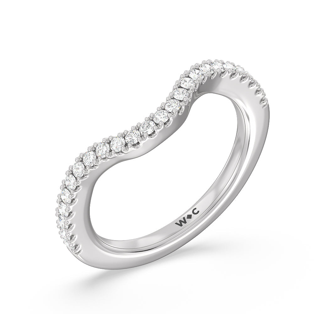 The Dakota Band with 18KT White Gold Cut Diamond in 14KT White Gold view 4
