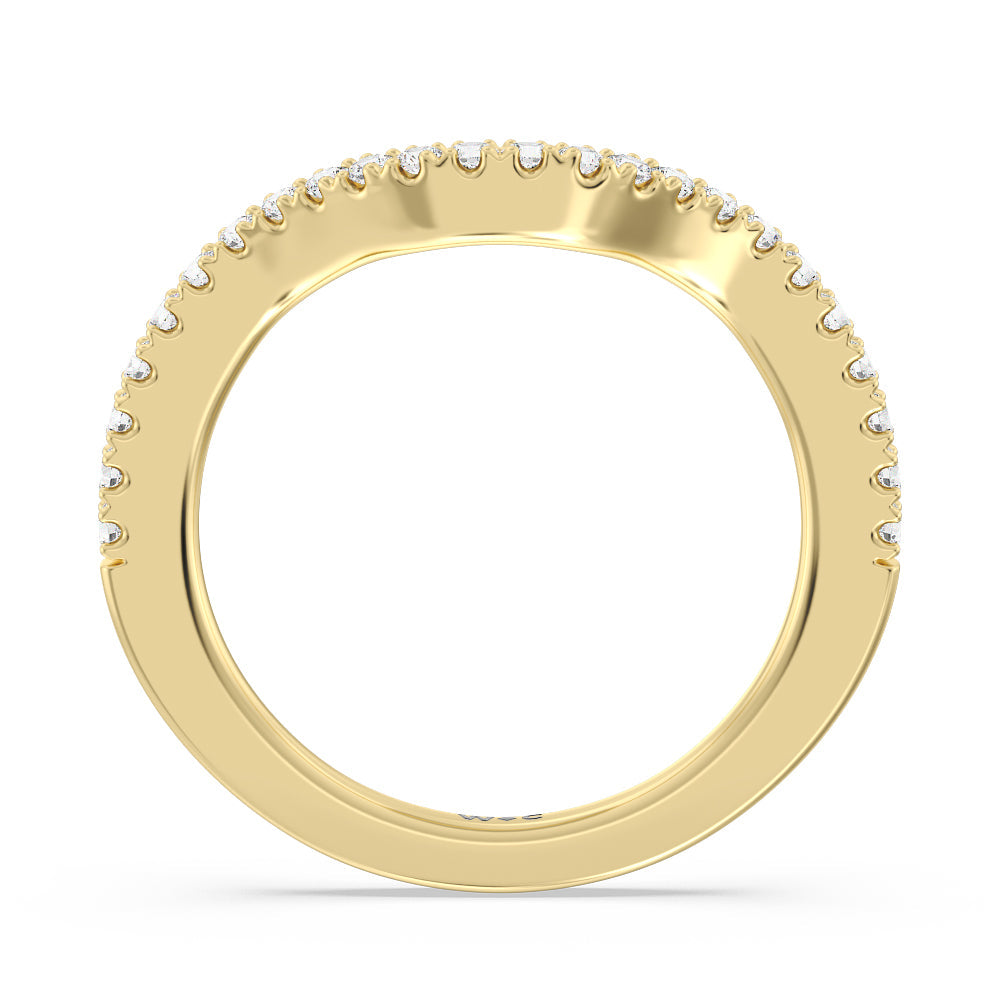 The Dakota Band with 18KT Yellow Gold Cut Diamond in 14KT Yellow Gold view 2
