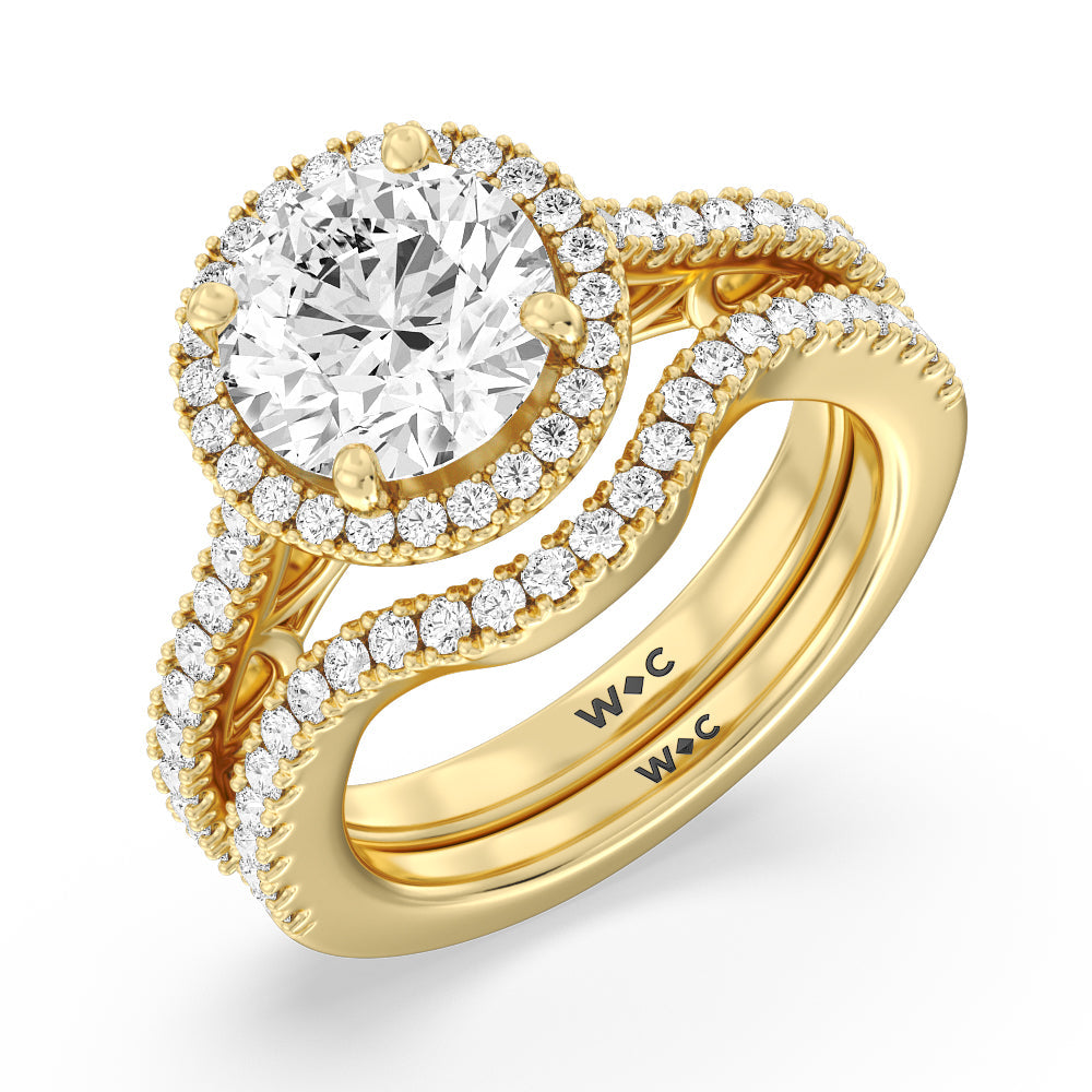 The Dakota Band with 18KT Yellow Gold Cut Diamond in 14KT Yellow Gold view 3
